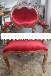 Antique Chair with Red Velvet fabric