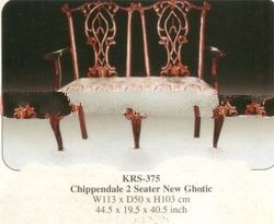 Chippendale 2 Seater New Ghotic Mahogany Indoor Furniture