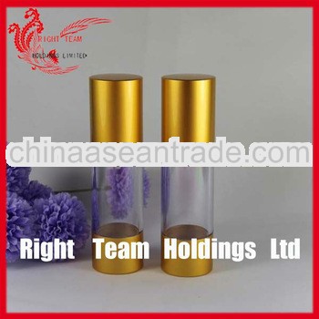 factory sale 30ml airless bottle with pump with gold cap