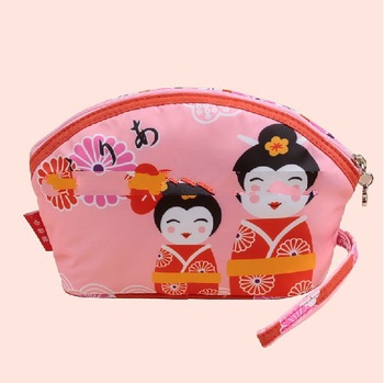 fan-shaped waterproof clutch cosmetic kit bag