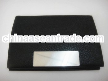 fancy office table business leather card holder black with laser company logo