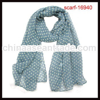 fashion blue polk dot infinity scarf