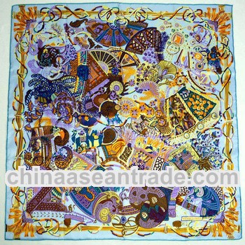 fashion brand silk women square twill hijab scarf