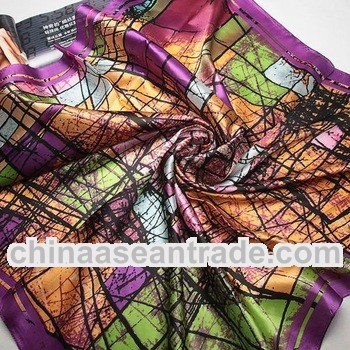 fashion silk purple satin square women scarves