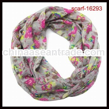 fashion snood flower printing spring scarf