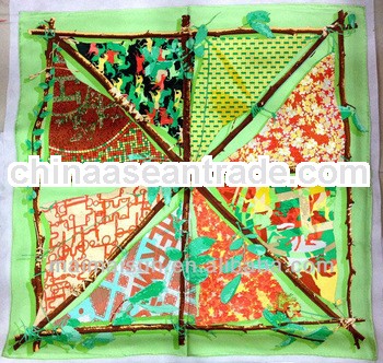 fashion women twill silk square brand scarf