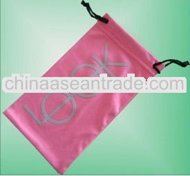 fashional customize printing double drawstring microfiber cleaning pouch