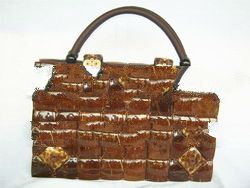 Coconut Shell Handbag 5x8 Elastic Handle