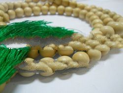 Muslim Prayer Beads (Tasbeeh) from White Banyan Wood