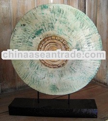 FOSSIL ON STAND GREEN WASH GOLD DIAM 30CM