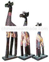 WOOD GIRRAFE ANIMAL STATUE 11