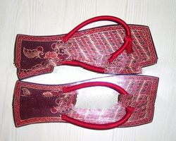 Wooden Batik Sandals