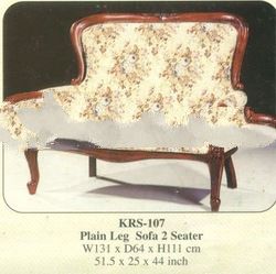 Plain Leg Sofa 2 Seater Mahogany Indoor Furniture.