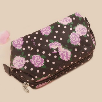 flower printed clutch make up bag for ladies