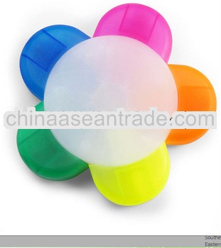 flower shape highlighter five color pens