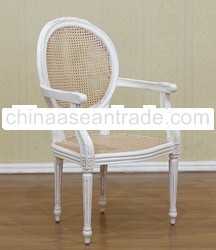 White Furniture - French Chair Oval with Rattan