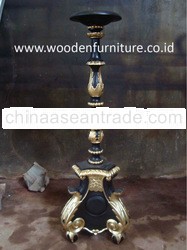 Antique Candle Holder Wooden Accessories French Style Vintage European Home Furniture