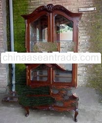 Classic Livingroom Showcase Cabinet - Mahogany Furniture