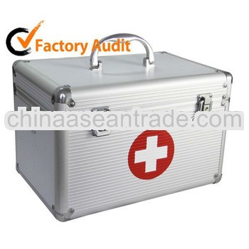 functional handle silver Aluminum first aid case MLD-FA16