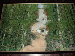 Gems painting made by Burmese Mogok real gems and jade form 