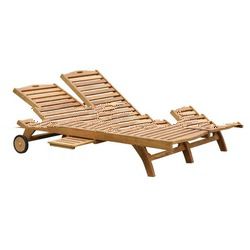 Teak Garden Furniture - Double Classic Sun Lounger