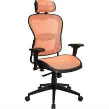 Office Furniture in A Flash Orange Mesh Contemporary Office Chair with Headrest IU-LM5889BX-OR-HR-GG