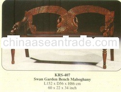 Swan Garden Bench Mahogany Indoor Furniture