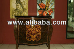 Carved inlay commode