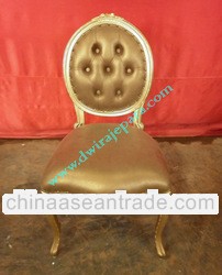 Mahogany Dining chair Gold color - Indonesia french furniture dining room