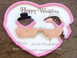 Fridge Magnet Couple Clay with printing paper