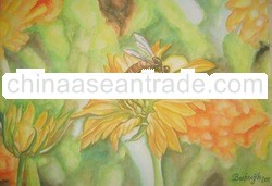 Bee and Daisy Watercolor Painting