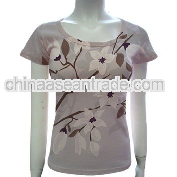 girls printed high quality cotton fashion print t shirt for women