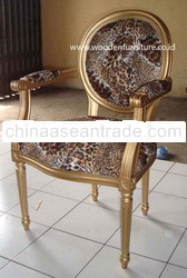 Leopard Animal Print Chair Antique Reproduction Dining Chair French Style Italian Wooden Furniture E