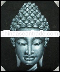Budha Grey black background painting