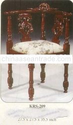 Continental Corner Chair Mahogany Indoor Furniture.