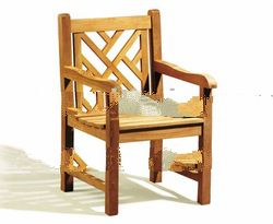 CROSS BACK FIXED ARM CHAIR