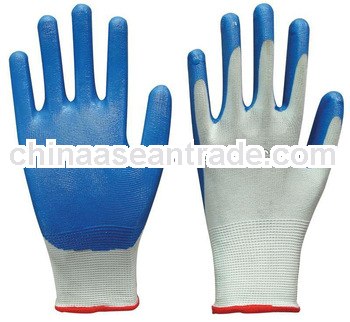 gloves With PVC BLUE Dots