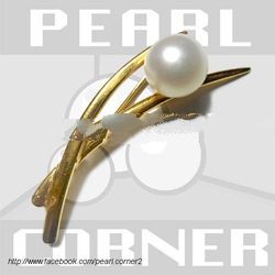 Solid 22K Gold Brooch With Genuine South Seawater Pearl