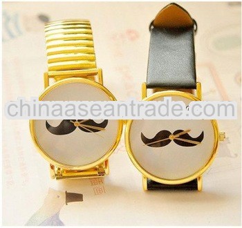 gold watch metal mustache fashion dom watches