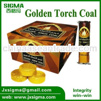 golden torch round coal for hookah