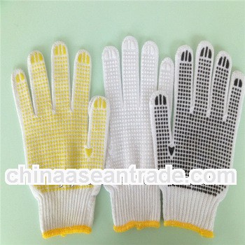 good knitted industrial pvc dots glove