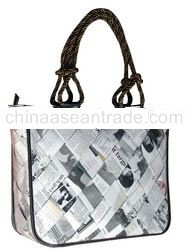 Recycled newspaper handbag