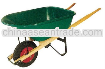 hand tools names wheelbarrow green metal tray wooden handles WH6600S