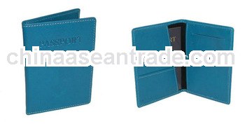 handmade customized designer leather multi passport wallet blue wholesale