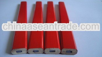 hb wooden carpenter pencil with 2 color logo(EN71-3,ASTM4236standard)