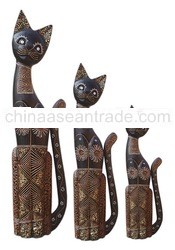 Sitting Cat Wood Carving Set
