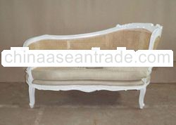 Living Room Rattan Sofa Antique Reproduction Sofa French Provincial Chair Mahogany Painted Sofa Cane