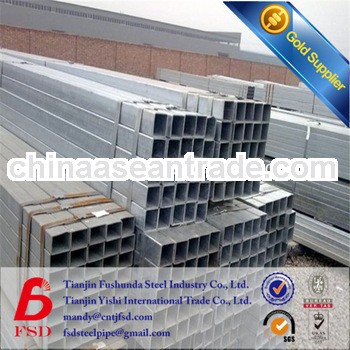 high quality carbon galvanized square pipe china supplier