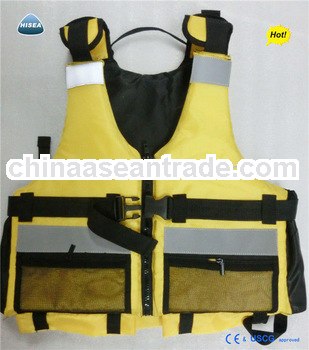 high quality nylon,polyester life jacket vest with two zipper pockets