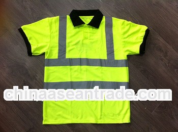 high visibility reflective safety polo shirt